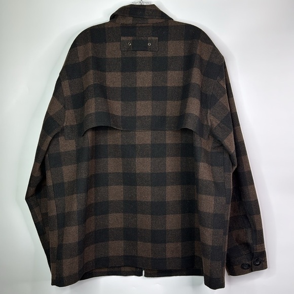 Vintage Irish Setter Brown Black Plaid Wool Blend Field Jacket Size XL - Picture 4 of 9